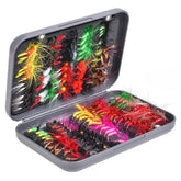 Kylebooker Fly Fishing 100 stk Fluer Kit våde/tørre fluer nymfer sommerfugle streamers